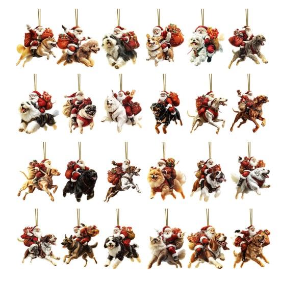 Dog Advent Calendar 24 Days Dog Theme Christmas Countdown Calendar 2D Dog And Santa Decorations Fun Holiday Gift Keepsake for Family Kids Dog Lovers