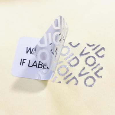 120pcs 30x15mm WARRANTY VOID IF LABEL REMOVED Security Sticker Silver Vinyl Removal Proof Tamper Evident Box Open Evidence Seal