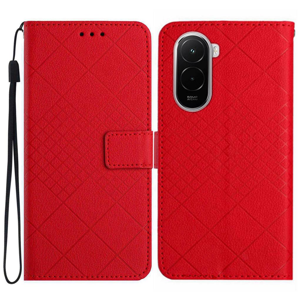 For Xiaomi Poco M7 4G (EU) (171mm) Case Wallet Imprint PU Leather Flip Folio Phone Cover