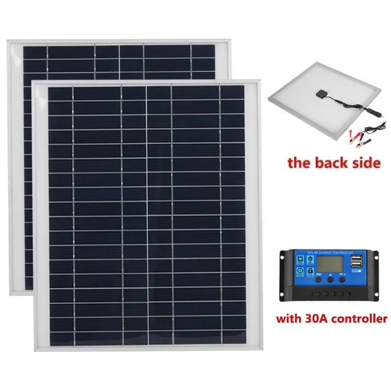 300W Solar Panel 18V Aluminum Monocrystalline Dual USB Power Portable Outdoor Solar Cell Solar Generator for Phone Laptop Camper