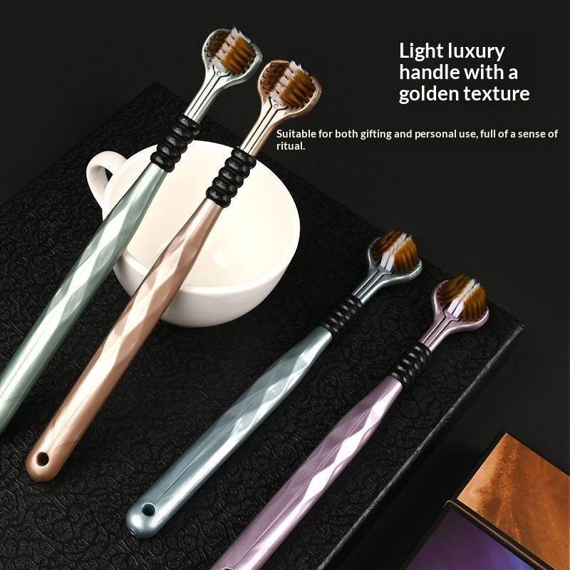 

2-Piece Set Of 3-Sided Soft Bristle Toothbrushes For Adults Comprehensive Care Of Teeth And Gums 2pcs random