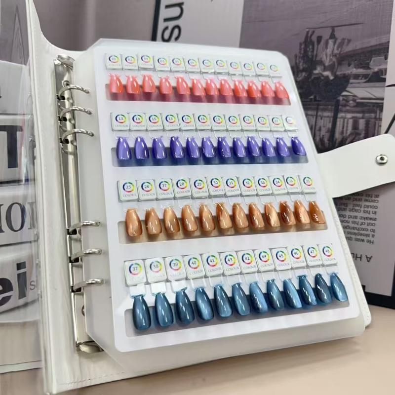 48/96/144/192 Colors Magnetic Tips Nail Art Swatch Book Manicure Color Test Storage Book Large Acrylic Works Display Color Card