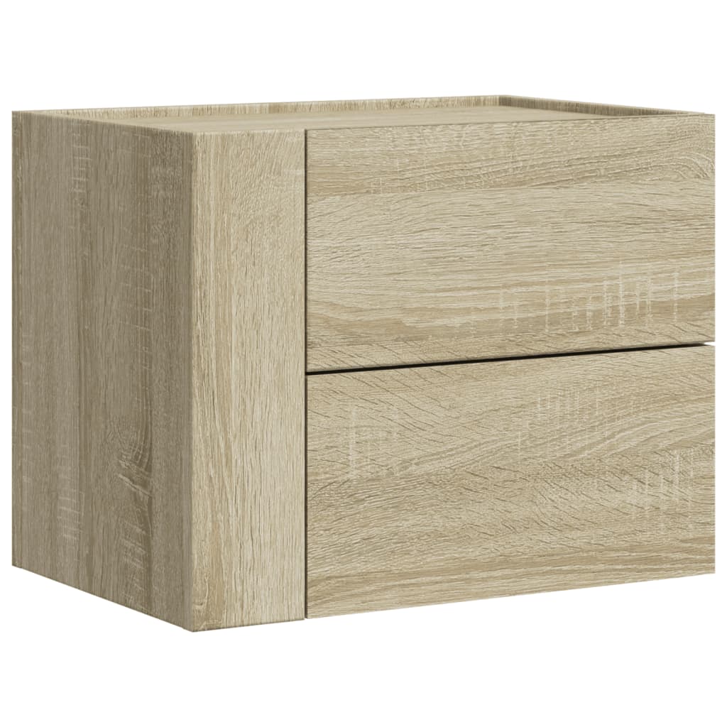 Wall Mounted Nightstand Sonoma Oak 45 X 30 X 35 Cm