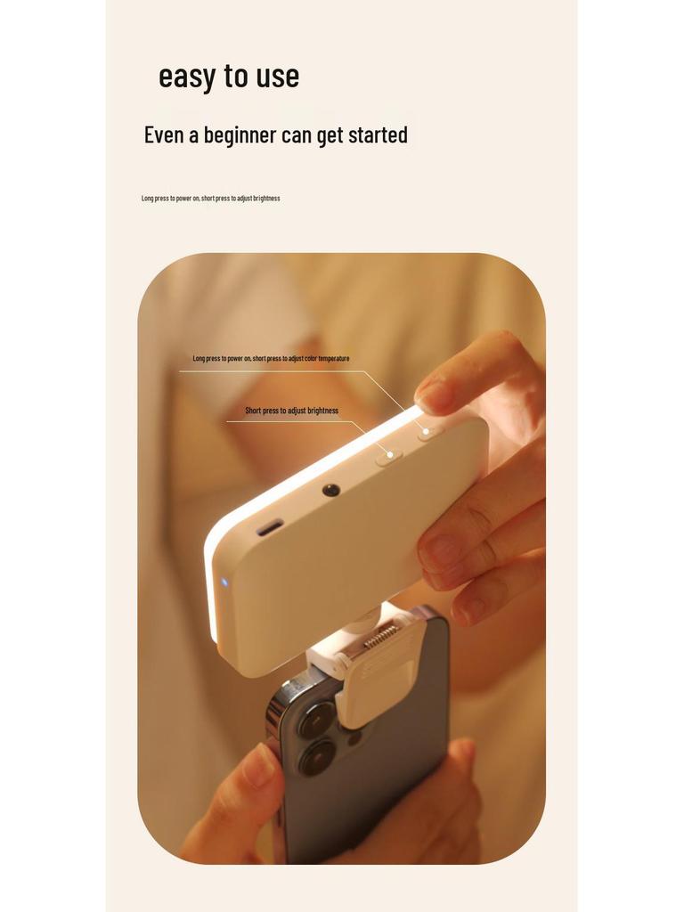 Portable LED Phone Fill Light with Clip for Outdoor Selfies