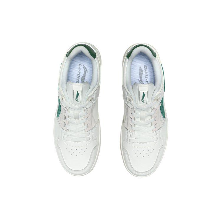 Li Ning Tianji Slip Resistant Cushioning Abrasion Resistant Breathable Low top Skateboard Shoes Men's White Green AGCP299-6