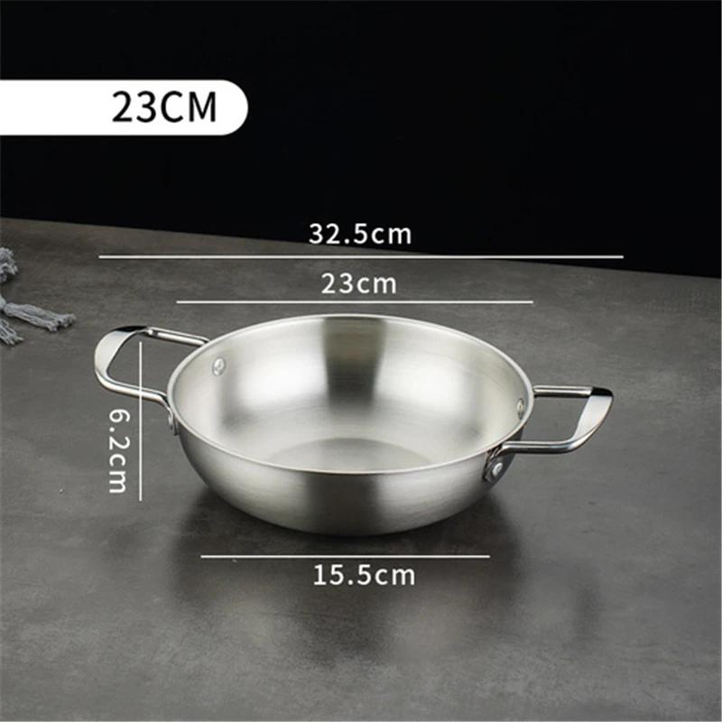 Commercial Stainless Steel Instant Noodle Pot Domestic Seafood Soup Pot Alcohol Stove Small Hotpot Korean Ramen Pot
