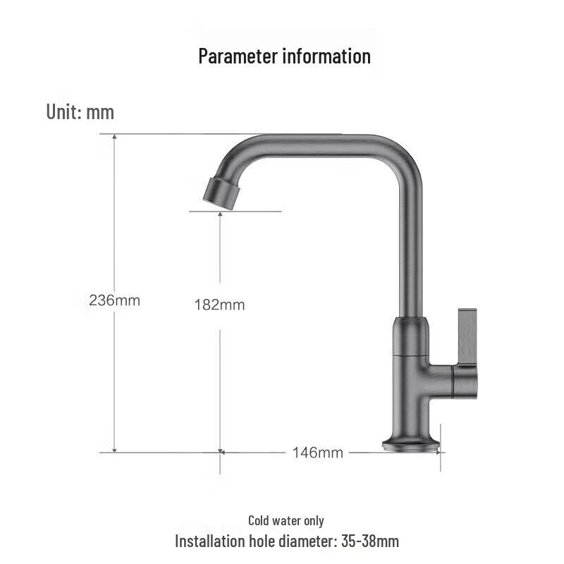Jomoo 7-Shape Single Cold Kitchen Faucet