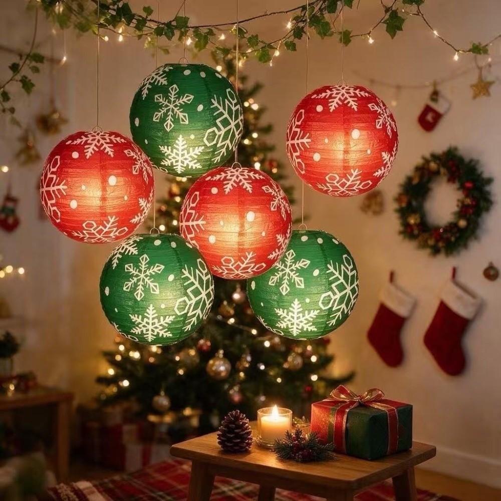Santa Claus Christmas Hanging Ornaments DIY Folding Lantern Ball Christmas Paper Lantern Xmas