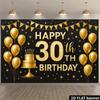Luxurious Black and Gold Color Theme Birthday Backdrop for 30th Birthday celebrationXY