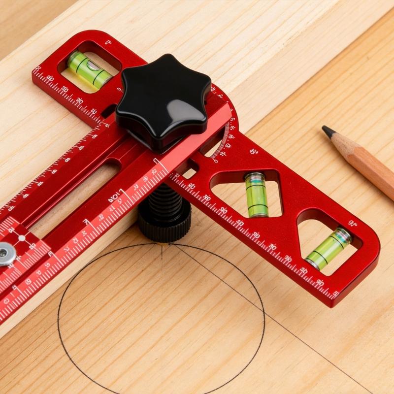 Professional Aluminum Alloy Router Circle Milling Guide 45/90/180°Bubble For Flawlessly Woodworking Edging &Hole Cutting