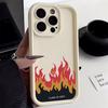 Case For iPhone 17 16 15 Cases iPhone 14 Pro Max Case Red Flame Silicone Phone Case For iPhone 16E 17 Air 16 Plus 13 12 11 Cover