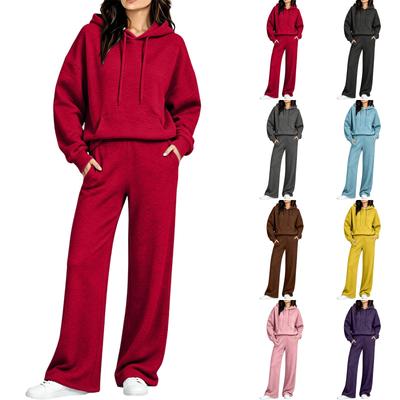 Women's Casual Hooded Sweatshirt and Sweatpants Set with Pockets - Comfy Outfit for Fall Winter