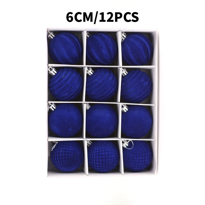 6cm Flocked Christmas Tree Ornaments - Exclusive Holiday Decorations