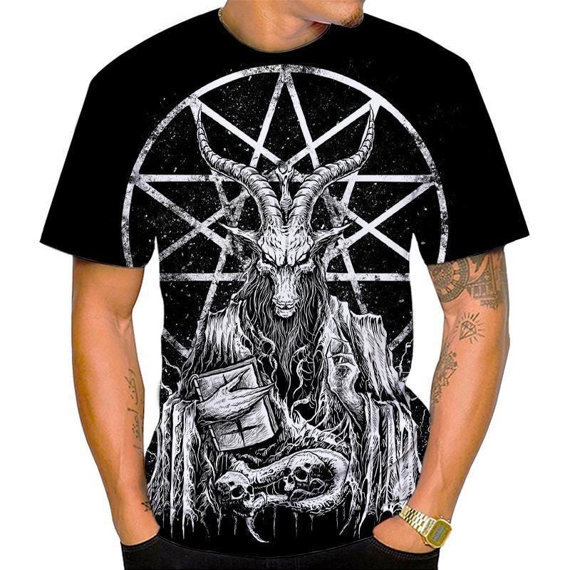 Devil Satan 3D Printed Men's T-shirts Summer Fashion Harajuku Hip Hop Casual Tees Streetwear Personality Round Neck Y2k Tops
