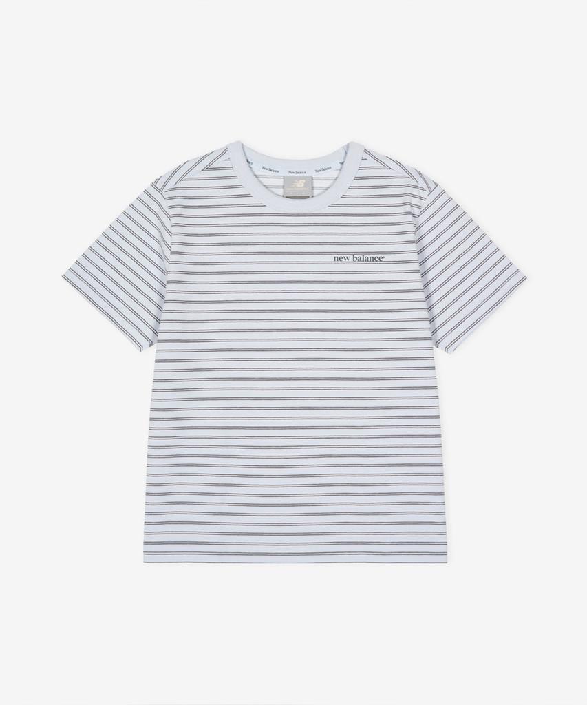 Nyuballanseu Nbneg2W422 / Women Essential Basic Striped Short Sleeve T-Shirt (Light Blue)