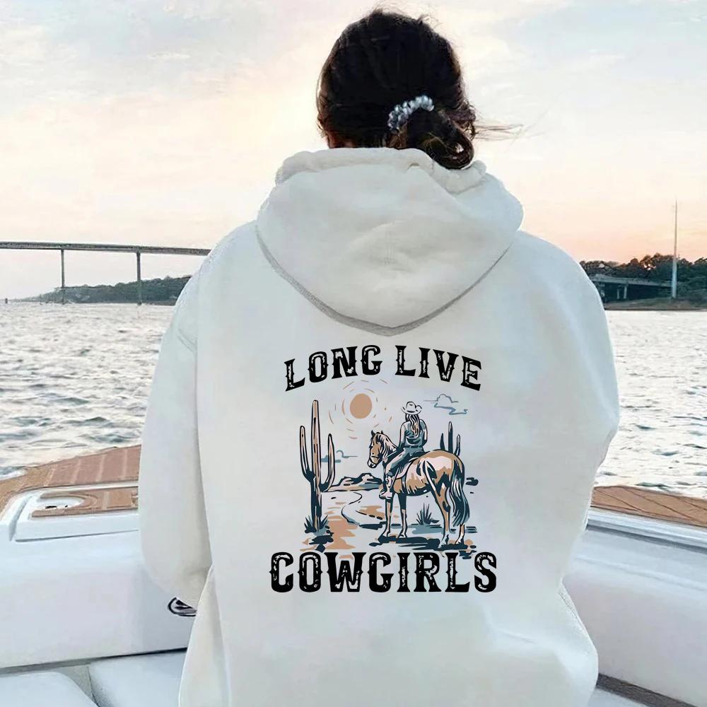 Long Live Cowboy Girl Hoodie Western Desert Hoodie Sportswear Kaktus Szene Cowboy Country Life Hoodie Country Girl Fashion Hoodi