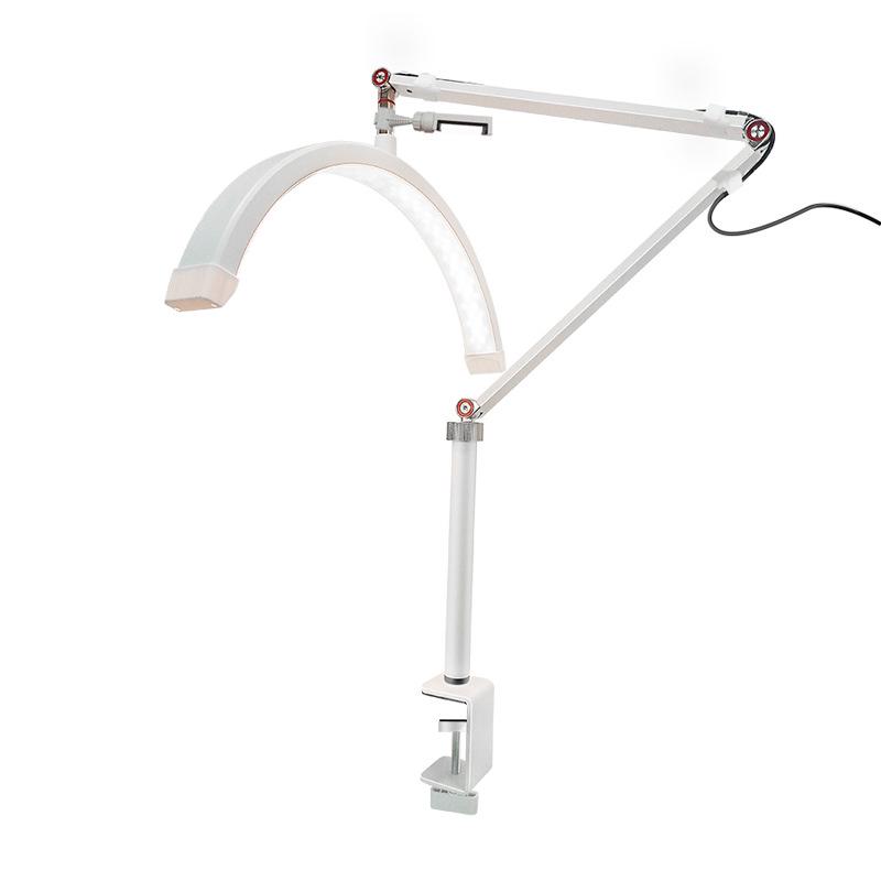 16" Half-Moon Beauty Light 20W with Articulated Arm for Nails, Microblading, Eyebrows, Eyelashes, Extensions, and U-Shaped Light