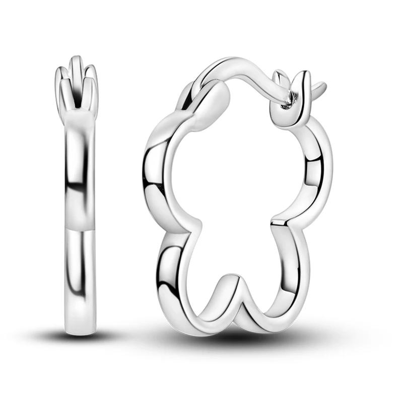 Original 925 Sterling Silver Women Hoop Earrings High Quality Shine Zircon U Shaped Classic Style Earring for Women Jewelry Gift
