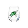 Animal Print Stemless Wine Glass, Handleless Glass Cup With, Turtle and Pattern for and Home Use