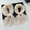 Long Sunscreen Lace Shawl Breathable Shawl Headscarf Elegant Lace Scarf  for Women