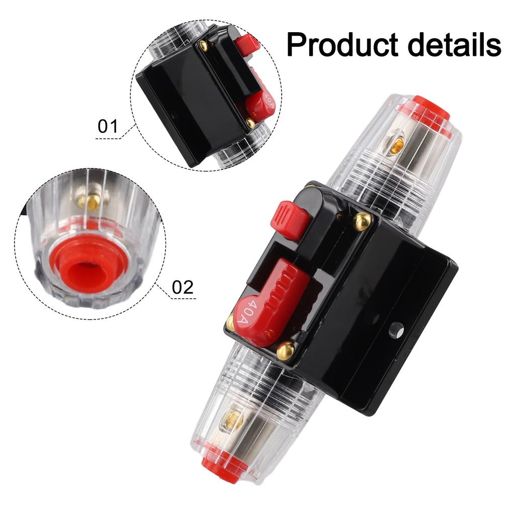 Inline Fuse Breaker for 12V 24V Applications Water Resistant with Manual Reset for RVs Trucks and Marine Systems