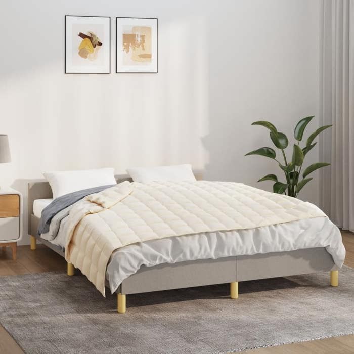 VidaXL Weighted Blanket Light Cream 150x200 Cm 11 Kg Fabric 350811
