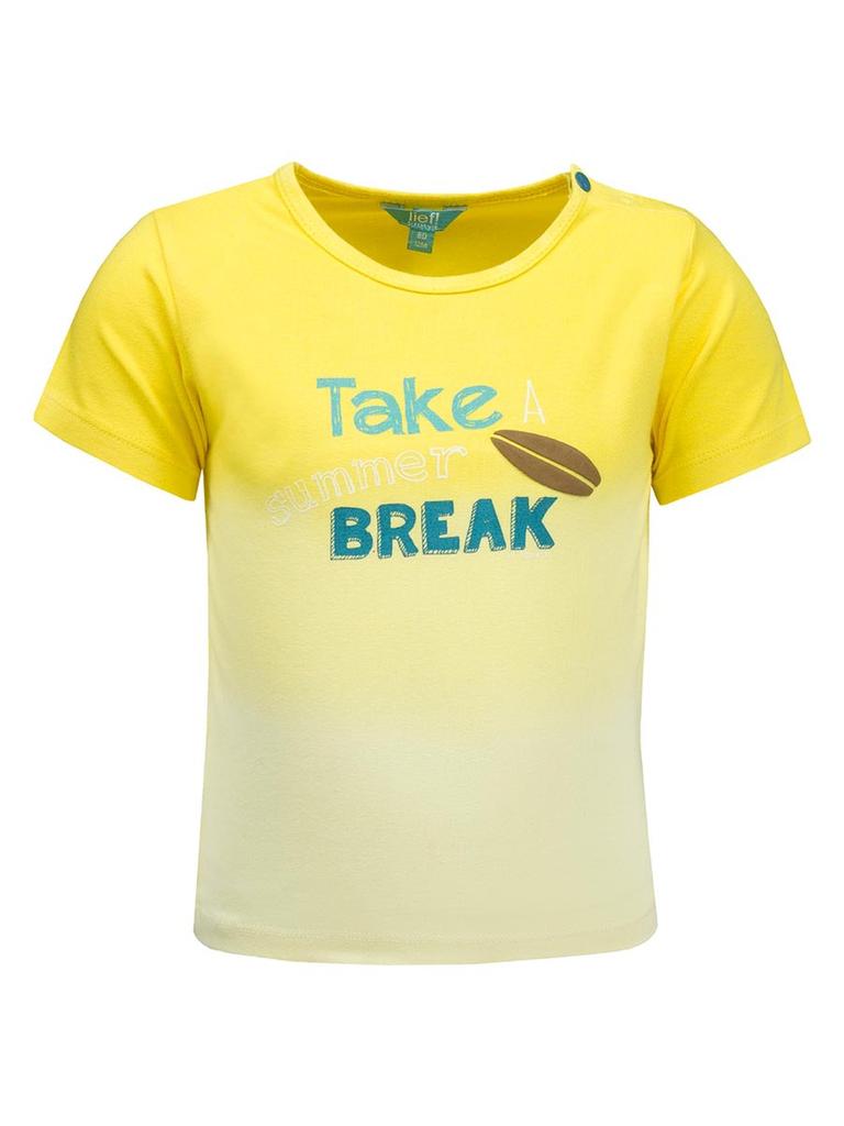 Chłopięcy T-Shirt Take A Summer Break Żółty Lief