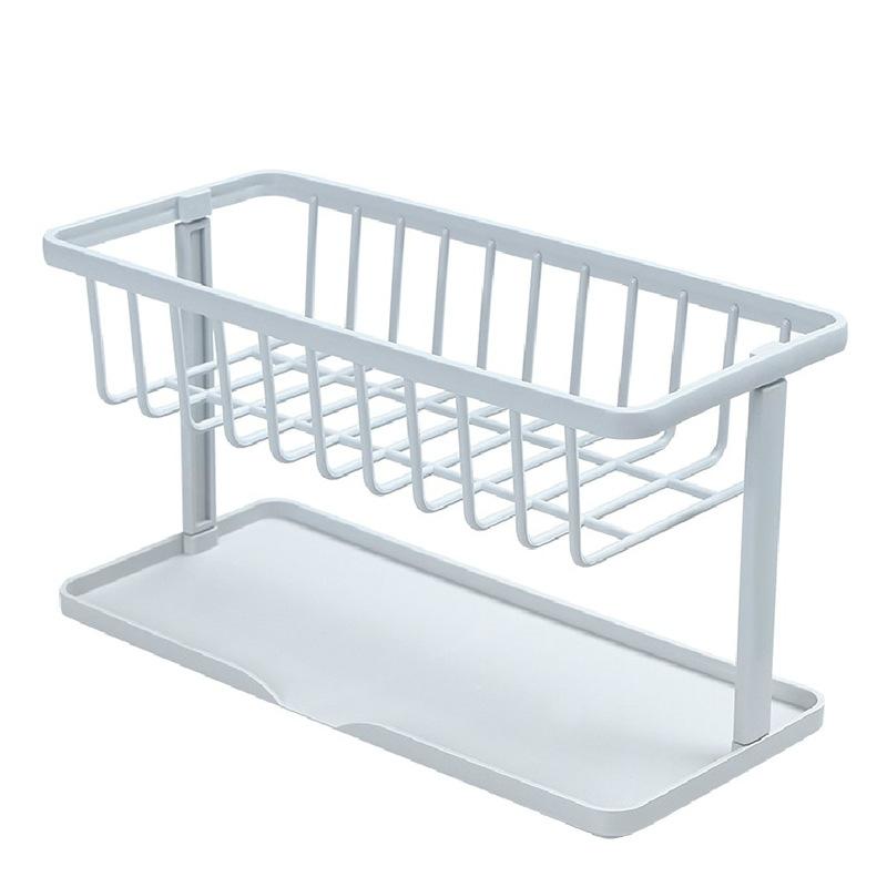 Household Kitchen Countertop Cleaning and Storage Rack, Multifunctional Sponge Drain Shelf for Faucets and Sinks