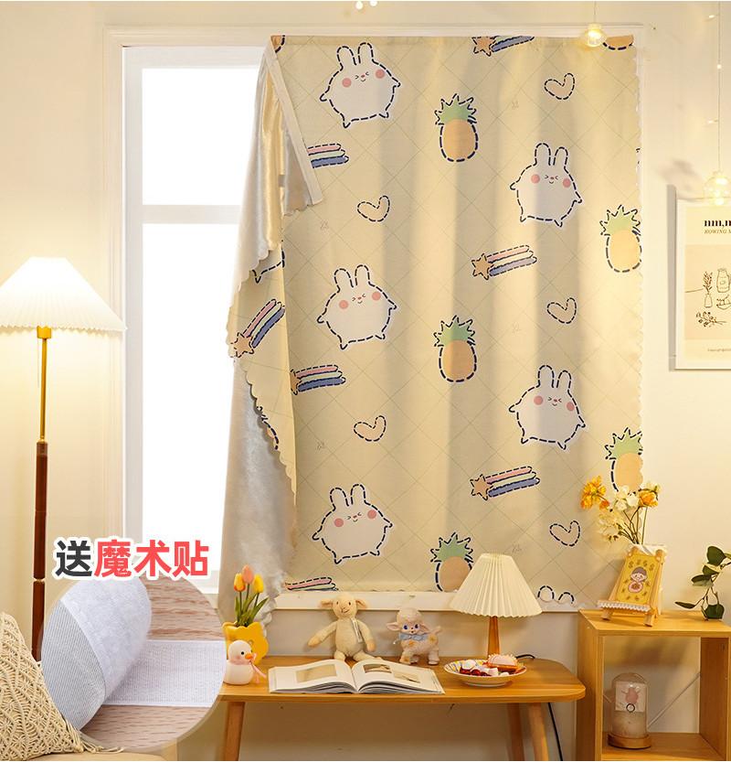 Ins Velcro Curtain Korean Wind  Cartoon Net Red  Light Shielding Foreign Trade