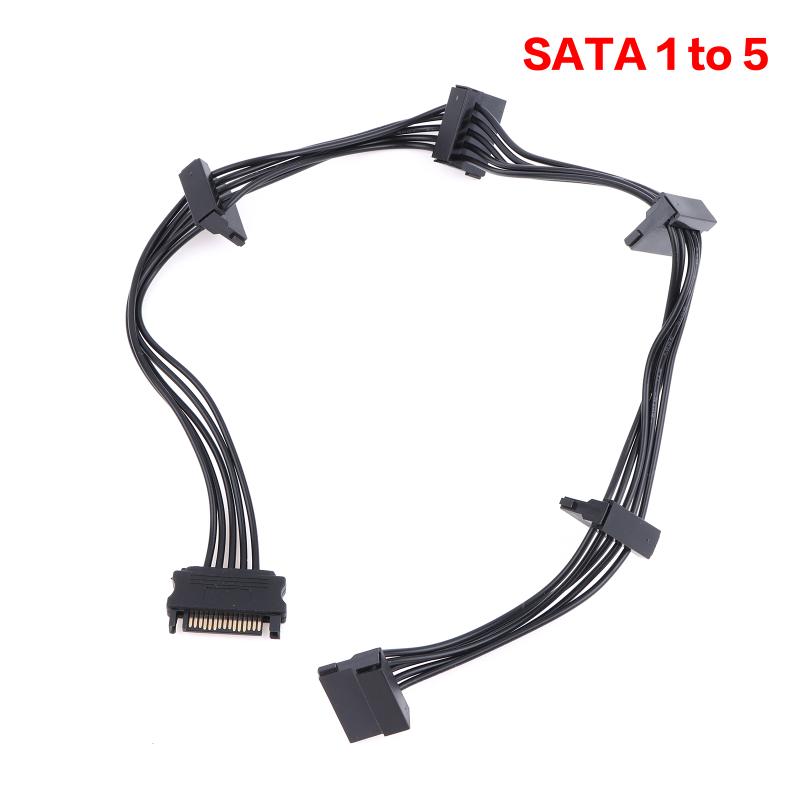 15Pin Sata/4Pin Power Supply Splitter Cable Hard Drive 1 Male To 5 Female Extension Power Cord For Diy Pc Sever