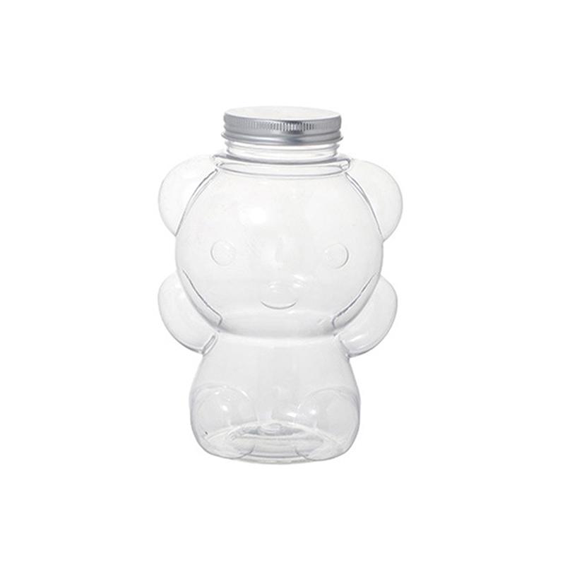 Transparent Plastic Juice Bottles Perfect For Juices Smoothies Milk And Homemade Drinks Sealed Plastic Cup 700Ml Big Head Bear