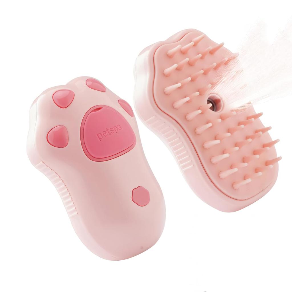 Steamy Cat Brush Electric Spray Cat Hair Brush 3 In1 Dog Steamer Brush for Massage Pet Grooming Removing Tangled and Loose Hair