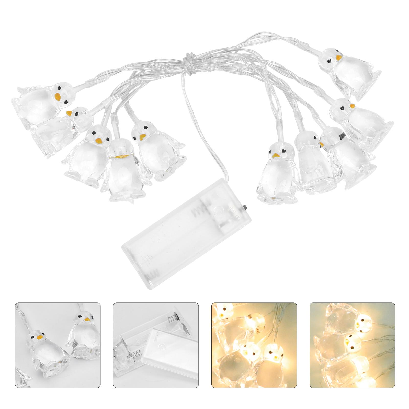 

10 LED String Light Penguin Shape Rope Lamp Decorative Night Light for for Home Bedroom Living Room without (Warm White