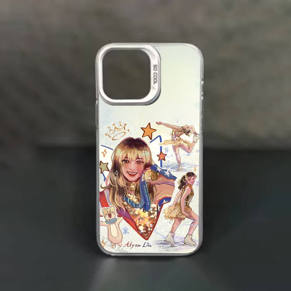 A-Alysa Liu Gold 2026 Skating phone Case for iPhone 17 11 12 Pro Max Plus Mini Air SE  16e 14 15 16 13 Soft Shell