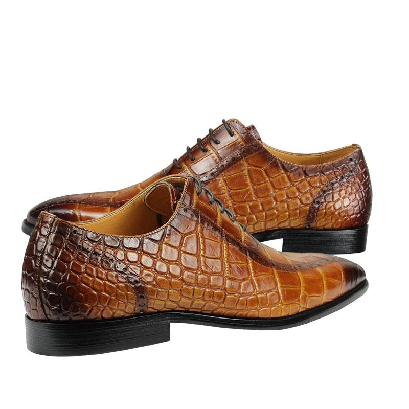 Modne Męskie Eleganckie Skórzane Buty Modne Wygodne Biznesowe Biurowe Buty Brogsy Outdoorowe Rekreacyjne Imprezowe Skórzane Buty Żółte