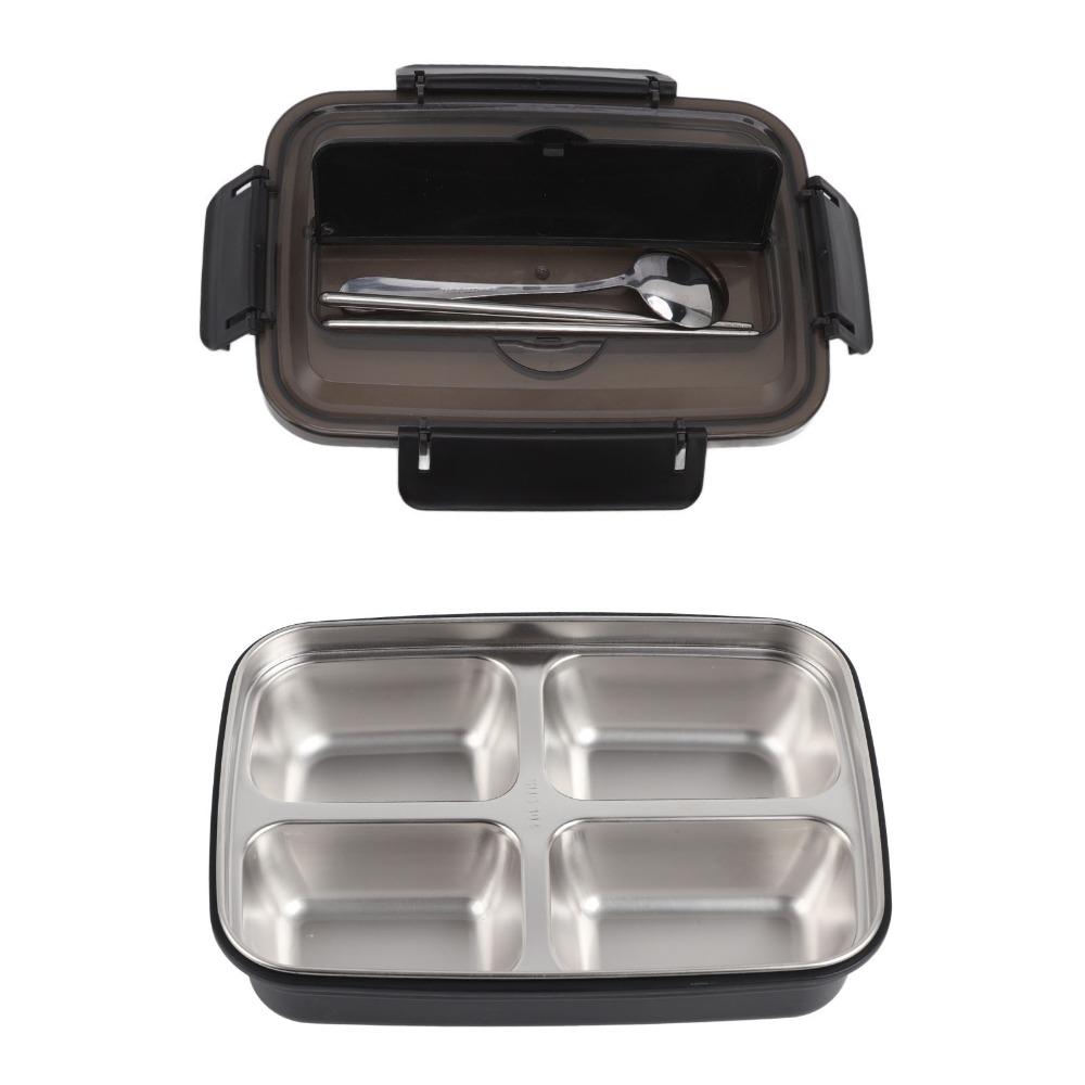 4 Compartment Leakproof Lunch Box 304 Stainless Steel Bento Lunch Box  For Picnics