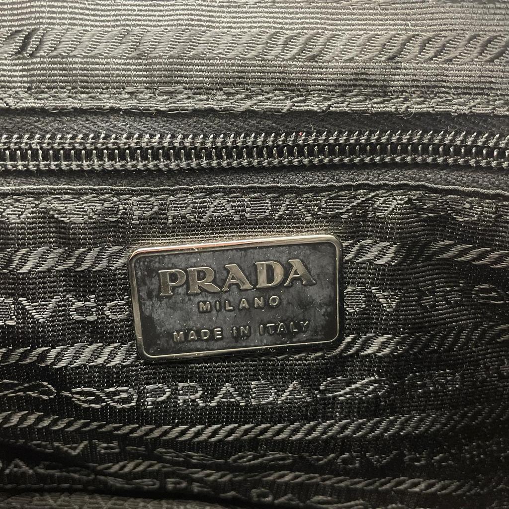 PRADA Hobo Triangle Logo Shoulder Bag black Women One Belt Pack used