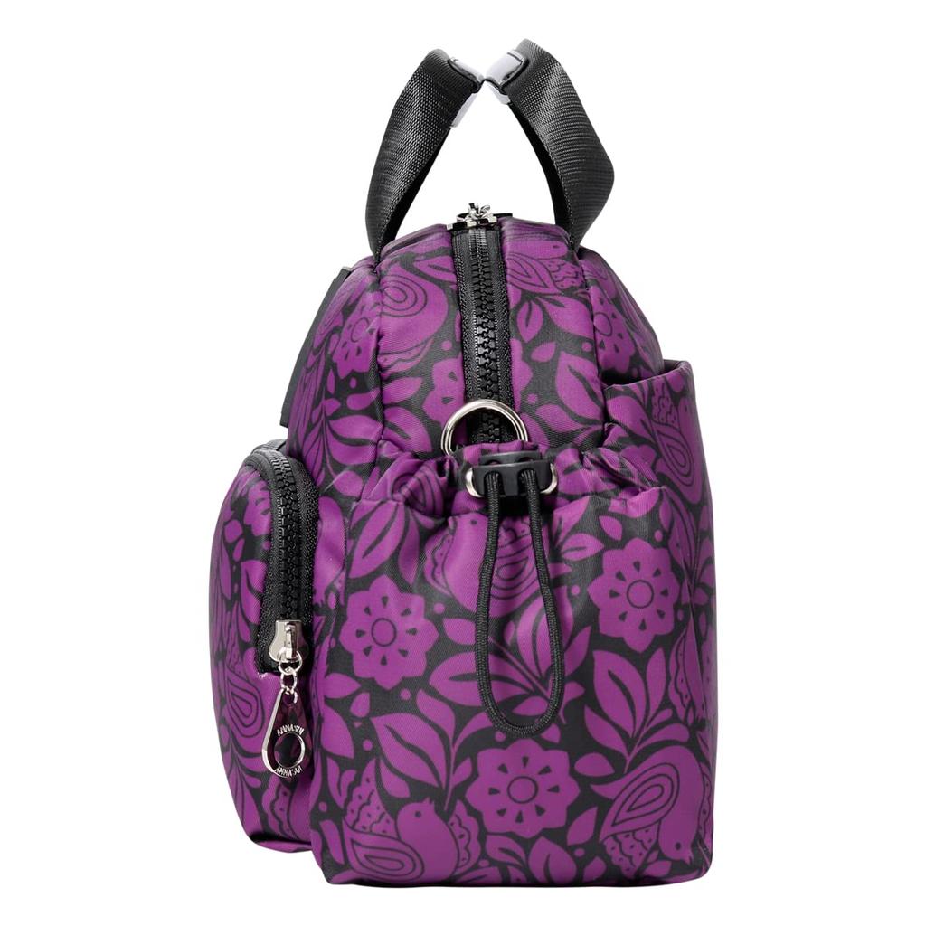 ANNA SUI Journey Boston Bag Mini Boston Shoulder Bag with Floral Black Women's (316302), Print, (Size 10)