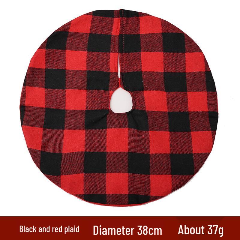 Mini Gold & Silver Snowflake Tree Skirt - Christmas Plaid Cloth Base Party Decoration