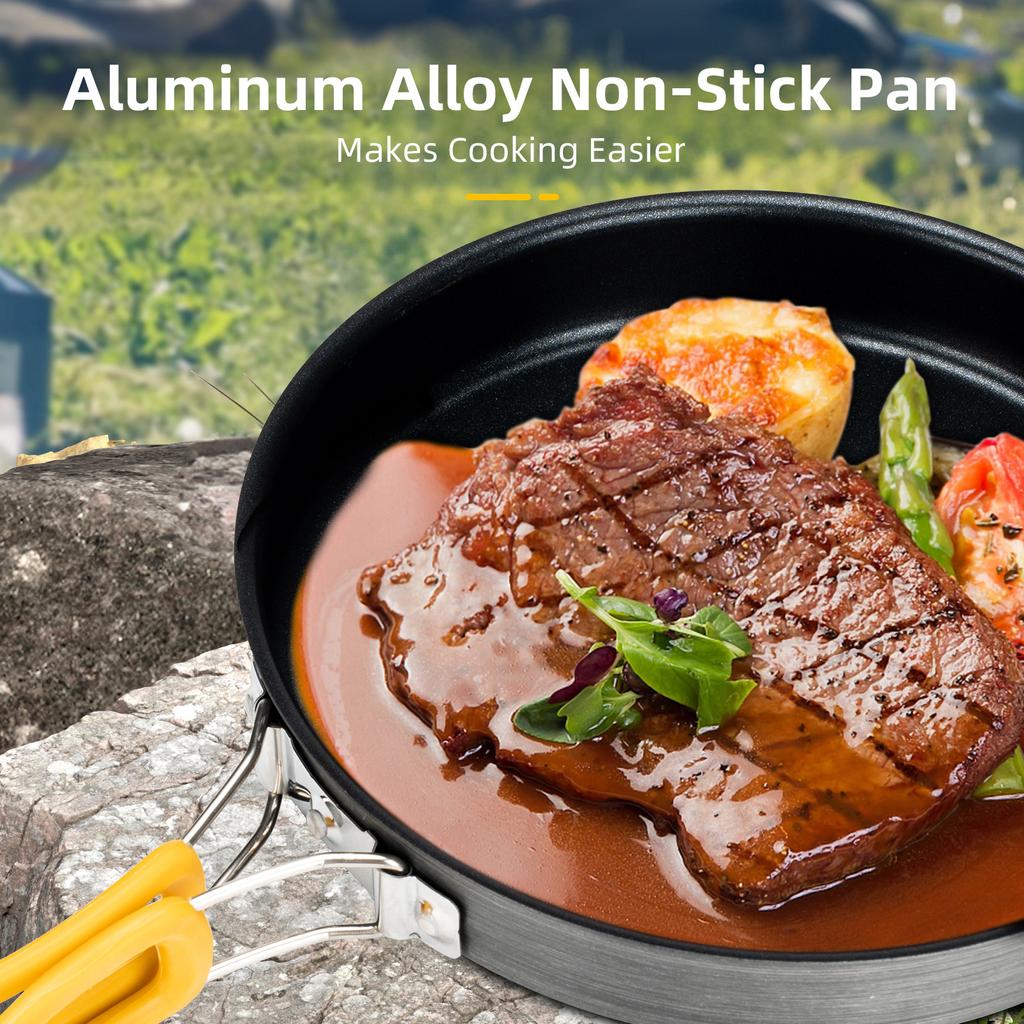 Non-Stick Frying Pan Aluminum Alloy Medium with Folding Handle Idl for Outdoor Camping Picnic Hiking Compact and Sy To Carry Camp Skillet