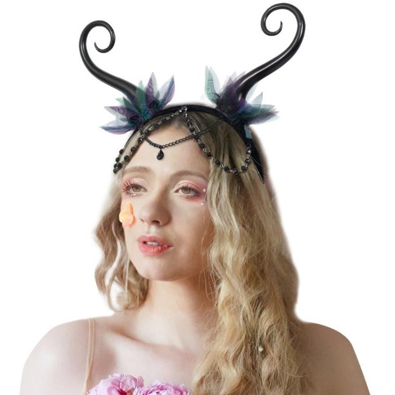 Hexenkostüm Haarreif Gothic Dark Fairy Haarstyling für Live-Show Stirnbänder Gothic Karneval