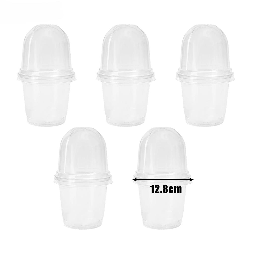 5/10PCS Clear Seedling Nursery Pots with Breathable Cover Seed Starting Grow Cup Flower Plant Containers Garden Vegetable Pot