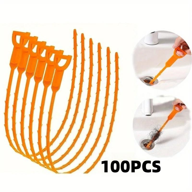100PCS Kitchen Sink Bath Hair Cleaner Hook Brush Long Hair Plug Hole Hair Collector Catcher Strainer Bathroom Drain Sewer Dredge Device
