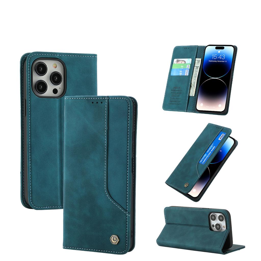 Vintage Strong Magnetic Wallet Case for iPhone 17 & Samsung S25 Ultra - Retro Flip Leather Card Holder Cover