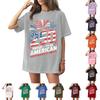 Women's Fashionable Casual Short-Sleeve Neck Printed T-Shirt for the 254th Anniversary of the Founding of the United States
