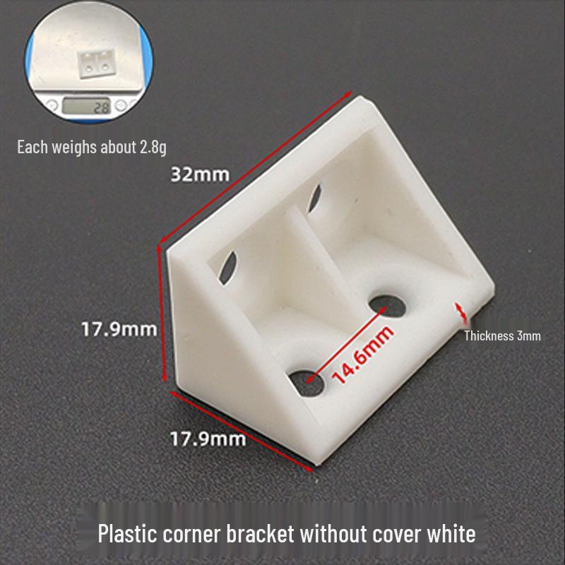 Diswei L-Shaped Plastic 90° Corner Bracket for Shelves and Cabinets