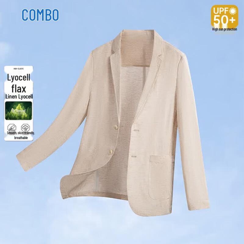 Kangbo Men s Tencel-Linen UPF50+ Sun Protection Blazer 190/104A