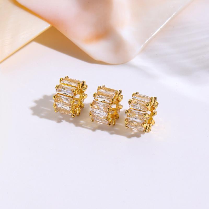 Copper-plated K gold color-preserving beads handmade loose beads DIY bracelet necklace crystal pearl spacer beaded jewelry accessories