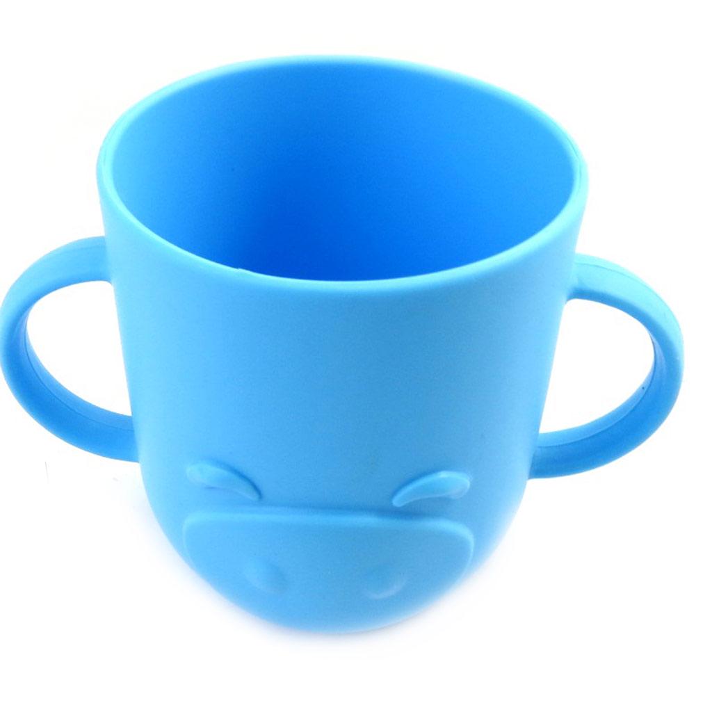 Les Trésors De Lily [M6345] - Gobelet bébé silicone 'Animaux' bleu - 7x8 cm