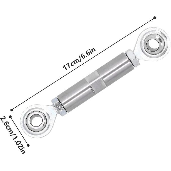 Alternator Tensioner, 2 1/2in Adjustable Tensioning Rod for Alternator with 5/8in Diameter, Stainless Steel Joint Rod Bracket Compatible with SBC BBC